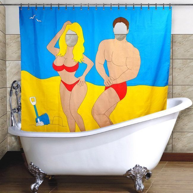 Decoración de baños, cortinas de baño o mampara