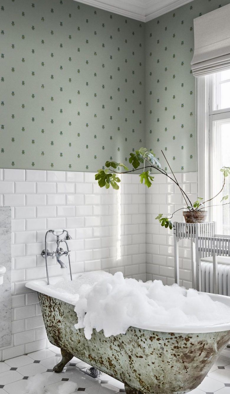 Cómo Poner Papel Pintado Para Baños Sobre Azulejos | Arph
