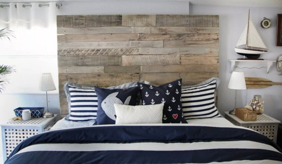 cabecero de cama creado con pallets