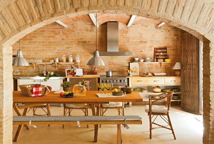 cocinas de obra ladrillo visto