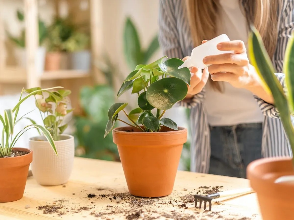 vinagre en plantas de interior